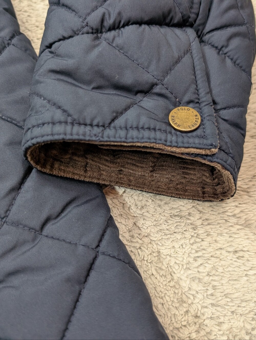 Polo Ralph Lauren Jacket Boy XL 18-20 Blue Navy Diamond Quilted Insulated - Picture 4 of 9